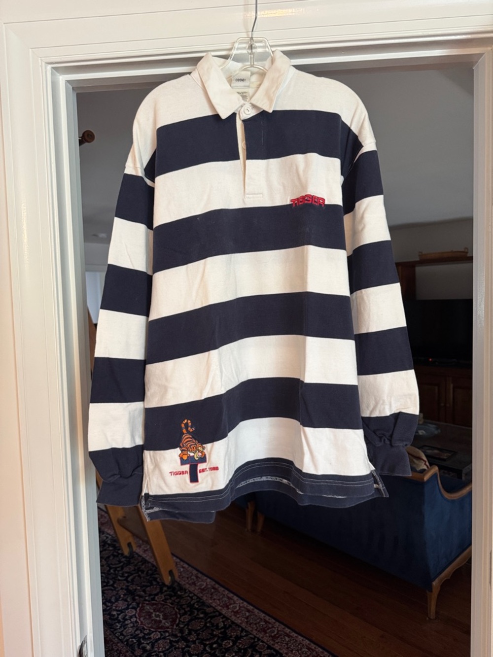 Disney Store White Cotton Tag Rugby long sleeve shirt